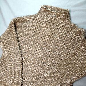 American Eagle AE Mock Neck Knit Sweater Chunky Wool Blend Long Slve Womens XS